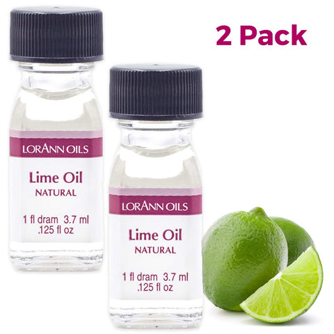 LorAnn Oils Super Strength Flavoring, Used For Candy Making, Flavoring Extracts, Baking, Hard Candy, & Flavor Oils - Bold, Natural Flavors 4X Stronger Than Extracts - Lime Oil, Pack of 2, 0.125 fl oz
