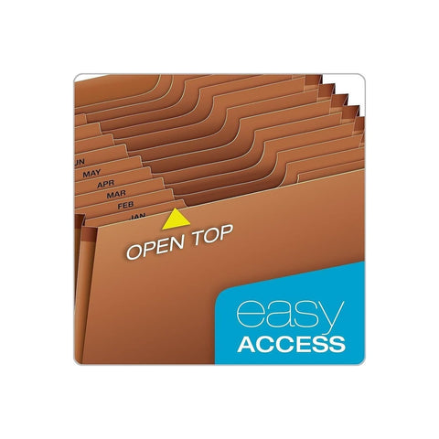 Globe Weis Globe-Weis/Pendaflex Heavy Duty 12-Pocket Expanding File, Monthly Index, Legal Size, Brown, (R219MHD)