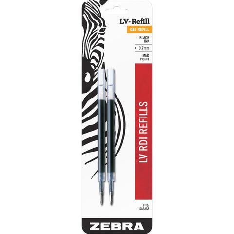 Zebra Pen, SARASA Gel Ink Pen Refills, 0.7mm Medium Point, Black Ink, 2-Pack for SARASA Retractable Gel Pens, Smooth Skip-Free Writing with Rapid Dry Ink, Perfect for Office or School Use (87012)