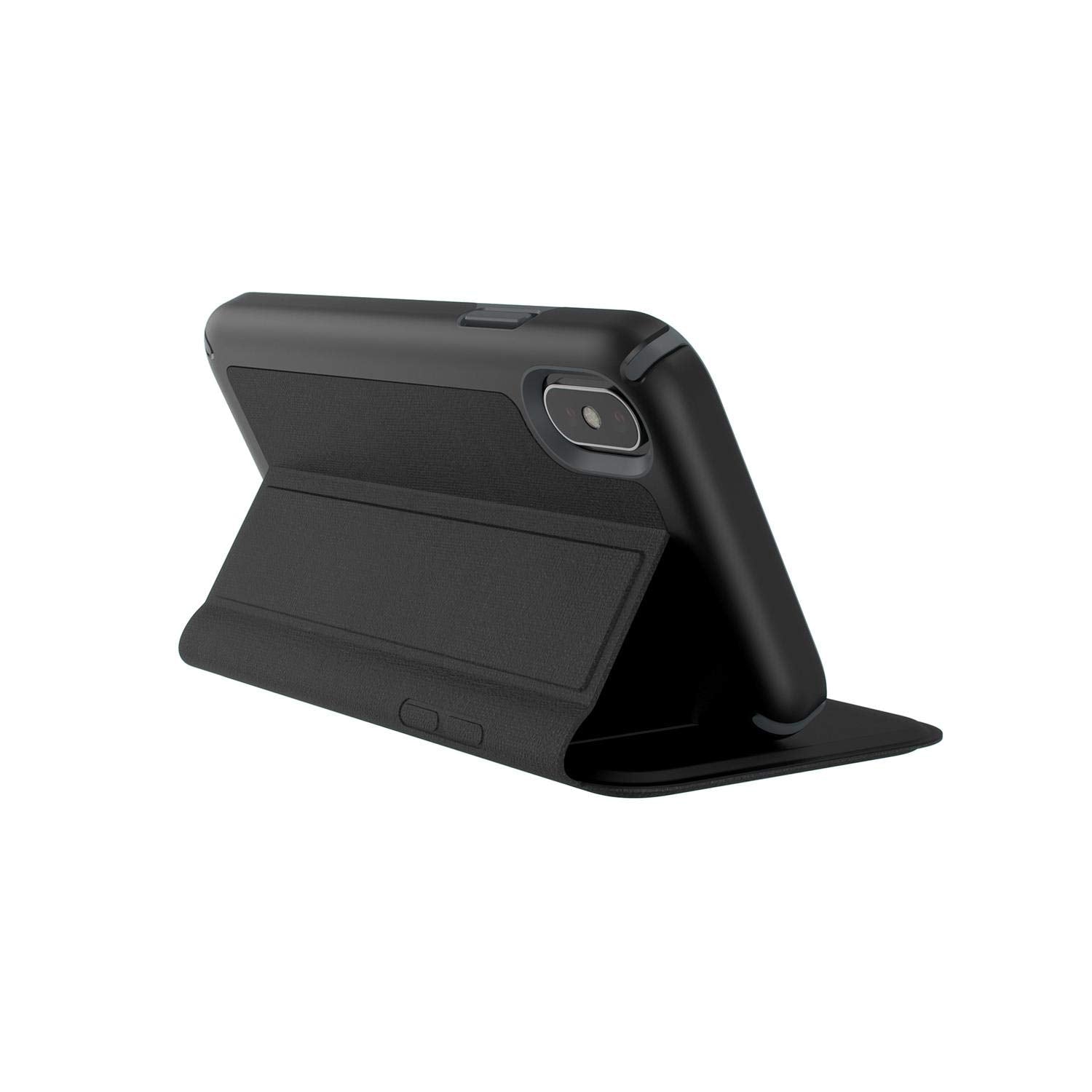 Speck Products Presidio Folio iPhone Xs/iPhone X Case, Heathered Black/Black/Slate Grey