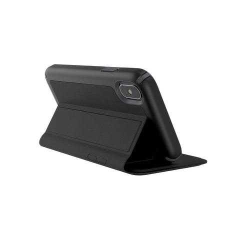 Speck Products Presidio Folio iPhone Xs/iPhone X Case, Heathered Black/Black/Slate Grey