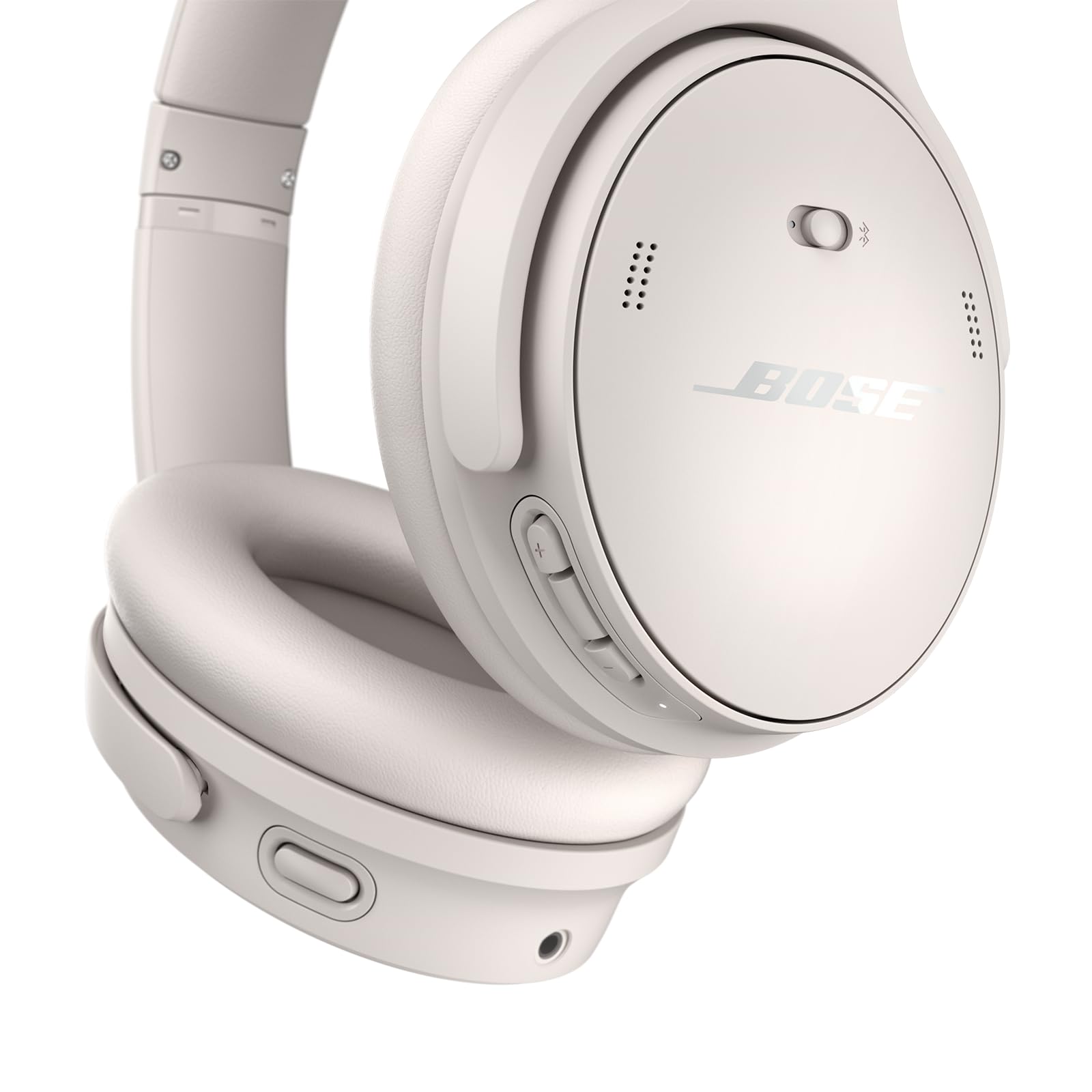 Bose QuietComfort Headphones - Wireless Bluetooth Headphones, Active Over Ear Noise Cancelling and Mic, USB-C Charging, Deep Bass, Up to 24 Hours of Playtime, White Smoke