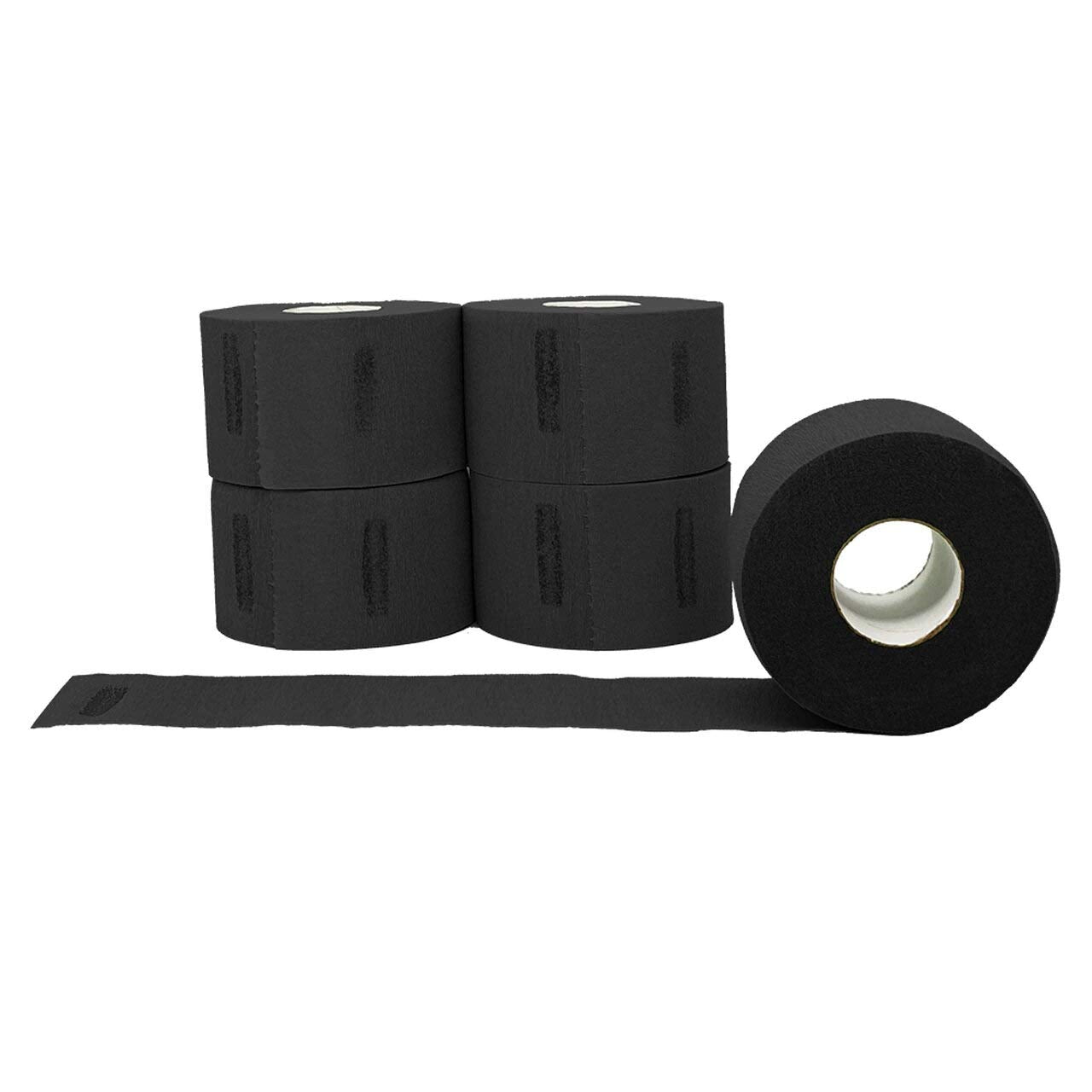L3 - Level 3 Neck Paper - Disposable and Flexible Neck Strips - Barber and Hair Stylist Supplies - Self-Adheres to Neck - Pre-Cut and Easy to Use - 5 Rolls (100each) (Black)