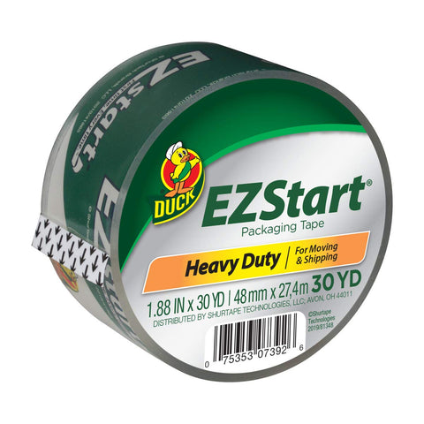 Duck Brand EZ Start Packaging Tape, 1.88 Inches x 30 Yards, 3 Inch Core, Clear (307366)