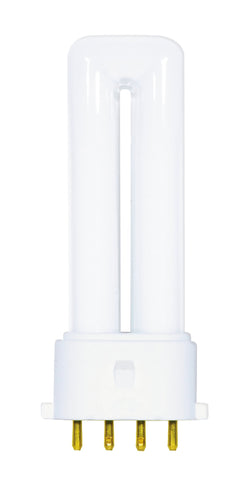 Satco S8361 4100K 5-Watt 2G7 Base T4 Twin 4-Pin Tube for Electronic and Dimming Ballasts , White