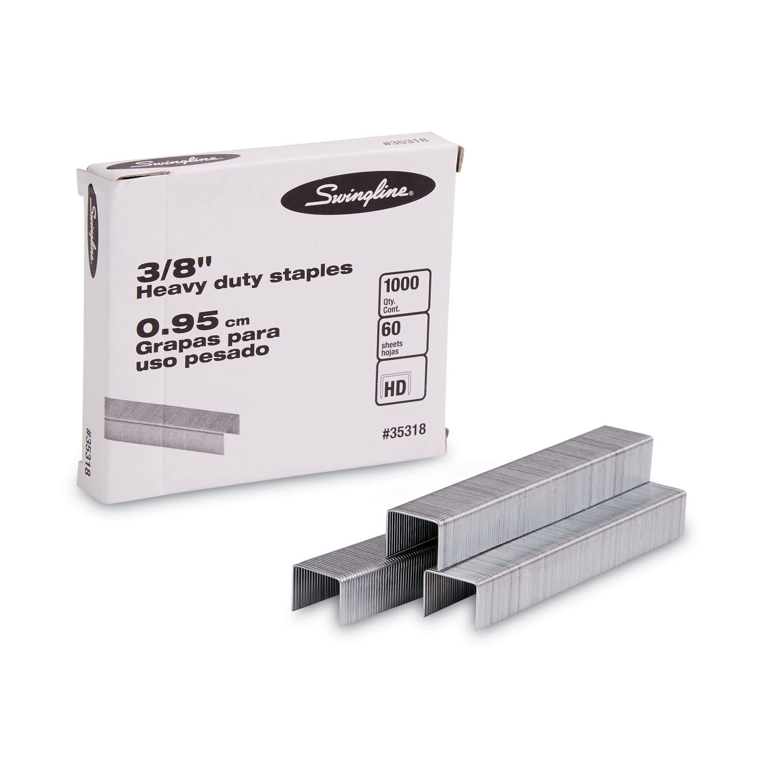 Swingline S.f. 13 Heavy-Duty Staples, 0.38" Leg, 0.5" Crown, Steel, 1,000/box