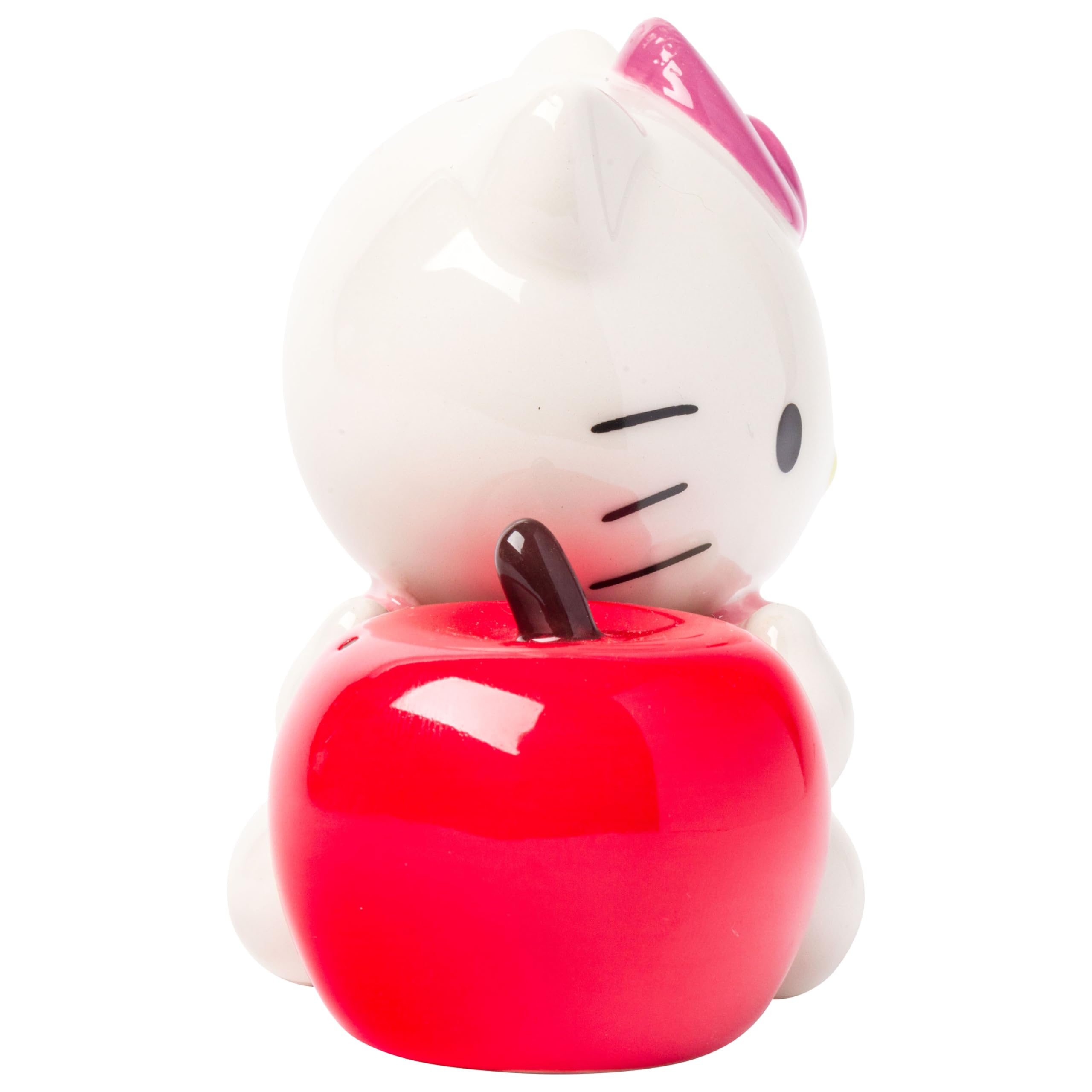 Silver Buffalo Sanrio Hello Kitty 3D Ceramic Salt and Pepper Shaker Set, 5.25” L x 2.6” W x 4” H