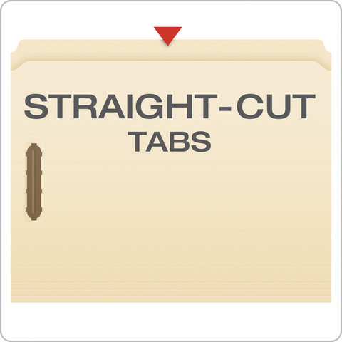Pendaflex Manila Fastener Folders, Letter Size, 2 Fasteners, Straight Cut, 50/BX (FM212)