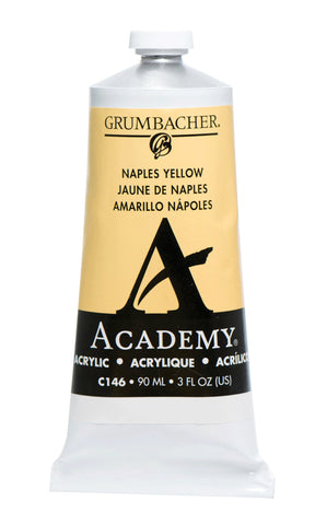 Grumbacher 90-ml Metal Tube Academy Acrylic Paint, Gloss, Naples Yellow