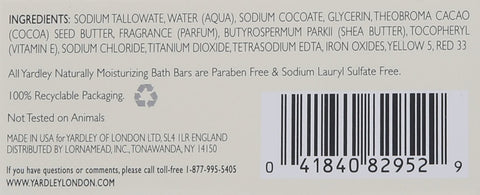 Yardley Moisturizing Bar Cocoa Butter 4.0 oz (Pack of 6)