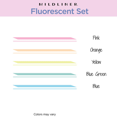 Zebra Pen Mildliner Dual-Tip Highlighter Marker Set, Broad and Fine Point Tips, No Bleed, Ideal for Bible Highlighting, Journaling and Note-Taking, Assorted Fluorescent Ink Colors, 5-Pack (78105)