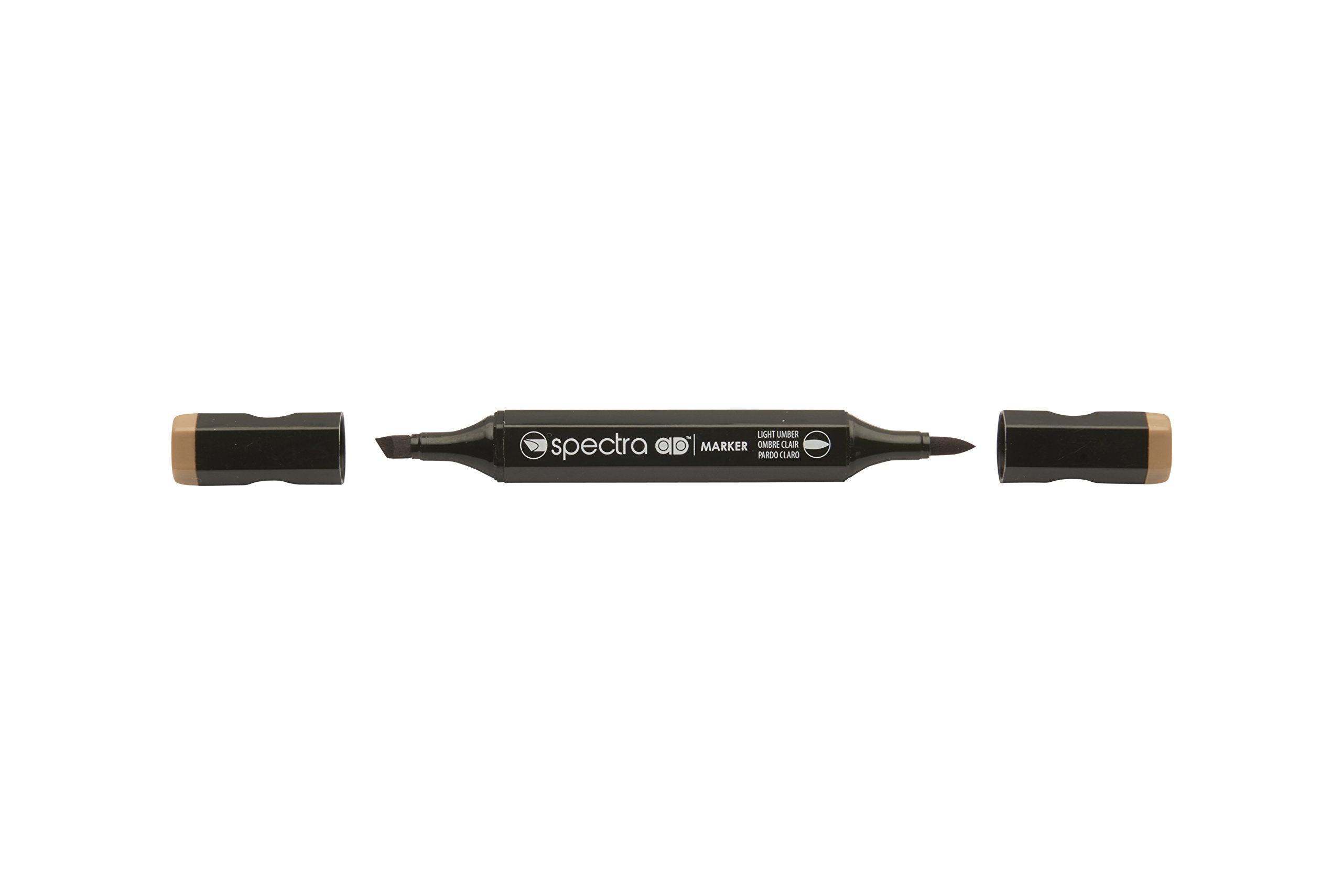 AD Marker Chartpak Spectra, Tri-Nib and Brush Dual-Tip, Light Umber, 1 Each (S086AD)