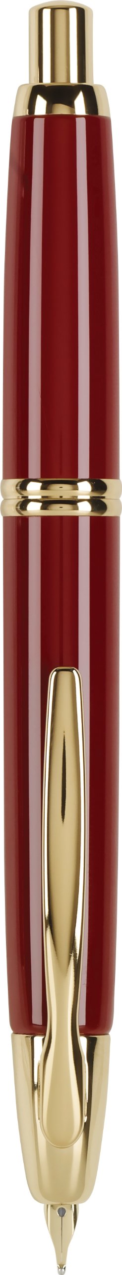 PILOT Vanishing Point Collection Refillable & Retractable Fountain Pen, Red Barrel with Gold Accents, Blue Ink, Broad Nib (60367)