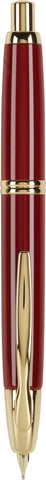 PILOT Vanishing Point Collection Refillable & Retractable Fountain Pen, Red Barrel with Gold Accents, Blue Ink, Broad Nib (60367)