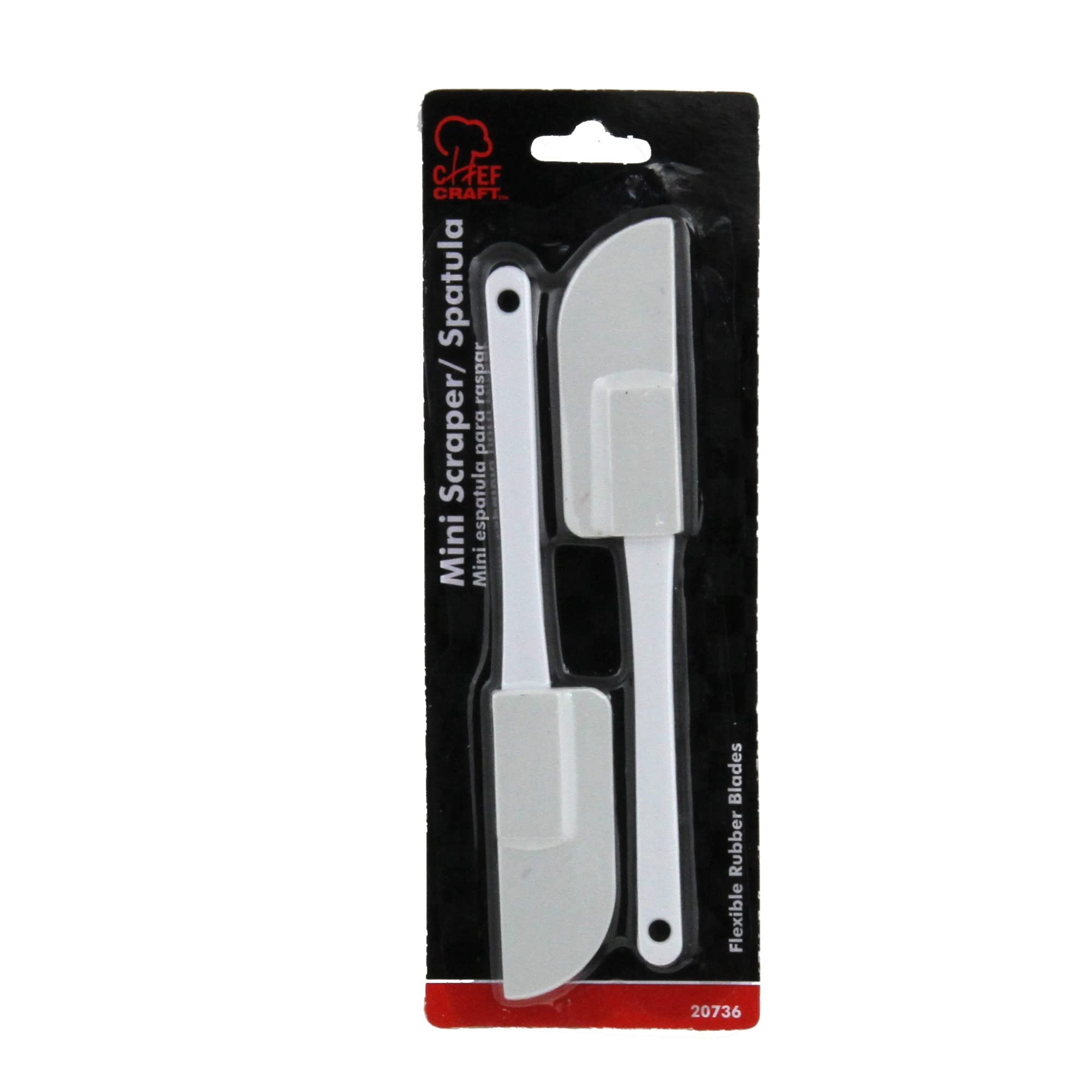 Chef Craft Select Plastic Mini Spatula Set, 6 inches in length 2 piece set, White
