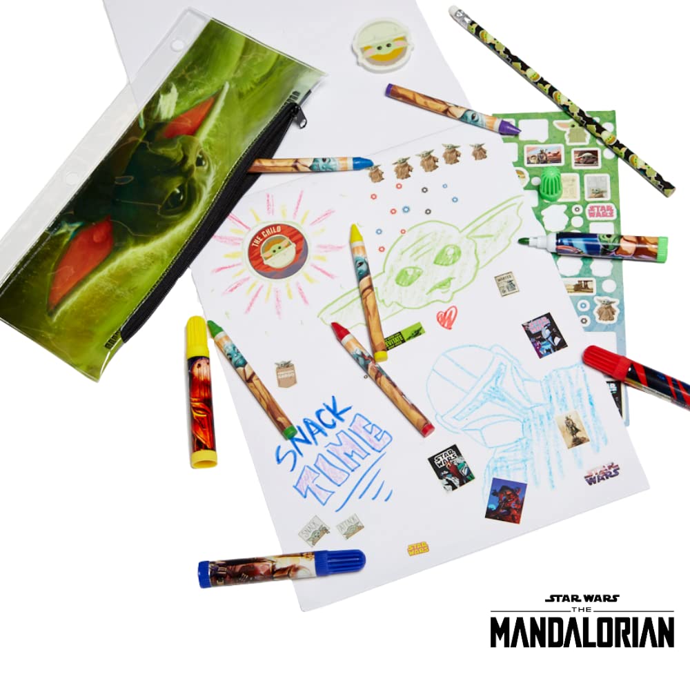 Disney Star Wars Baby Yoda Mandalorian Kids Coloring Set 30 Pc. w/Stickers & Pencil