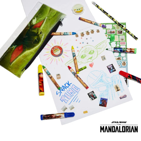 Disney Star Wars Baby Yoda Mandalorian Kids Coloring Set 30 Pc. w/Stickers & Pencil