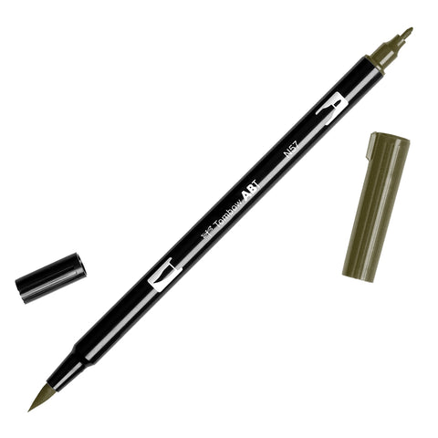 Tombow 56634 Dual Brush Pen Art Marker, N57 - Warm Gray 5, 1-Pack. Blendable, Brush and Fine Tip Marker