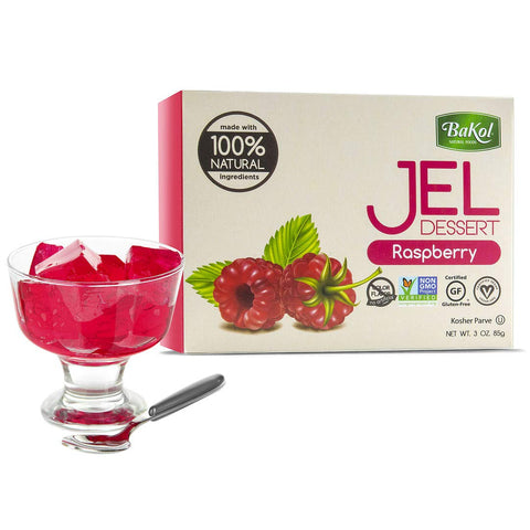 Bakol Jel Dessert - All Natural Vegan Dessert Mix - Kosher - Halal - No Artificial Sweeteners Flavors or Colors – Raspberry Flavor