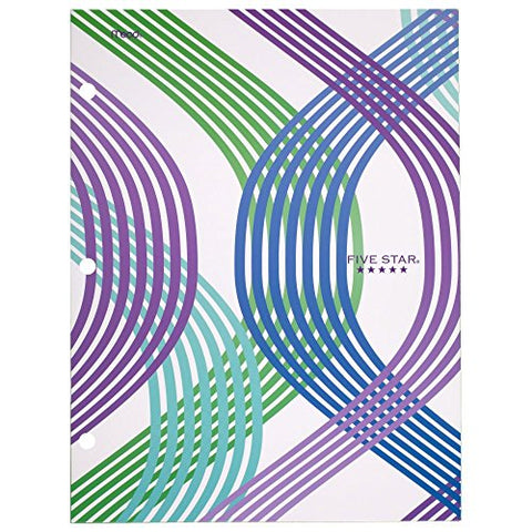 Five Star 4-Pocket Folder, 9-3/8" x 12" x 1/8", Design Selected for You, 1 Count (33222)