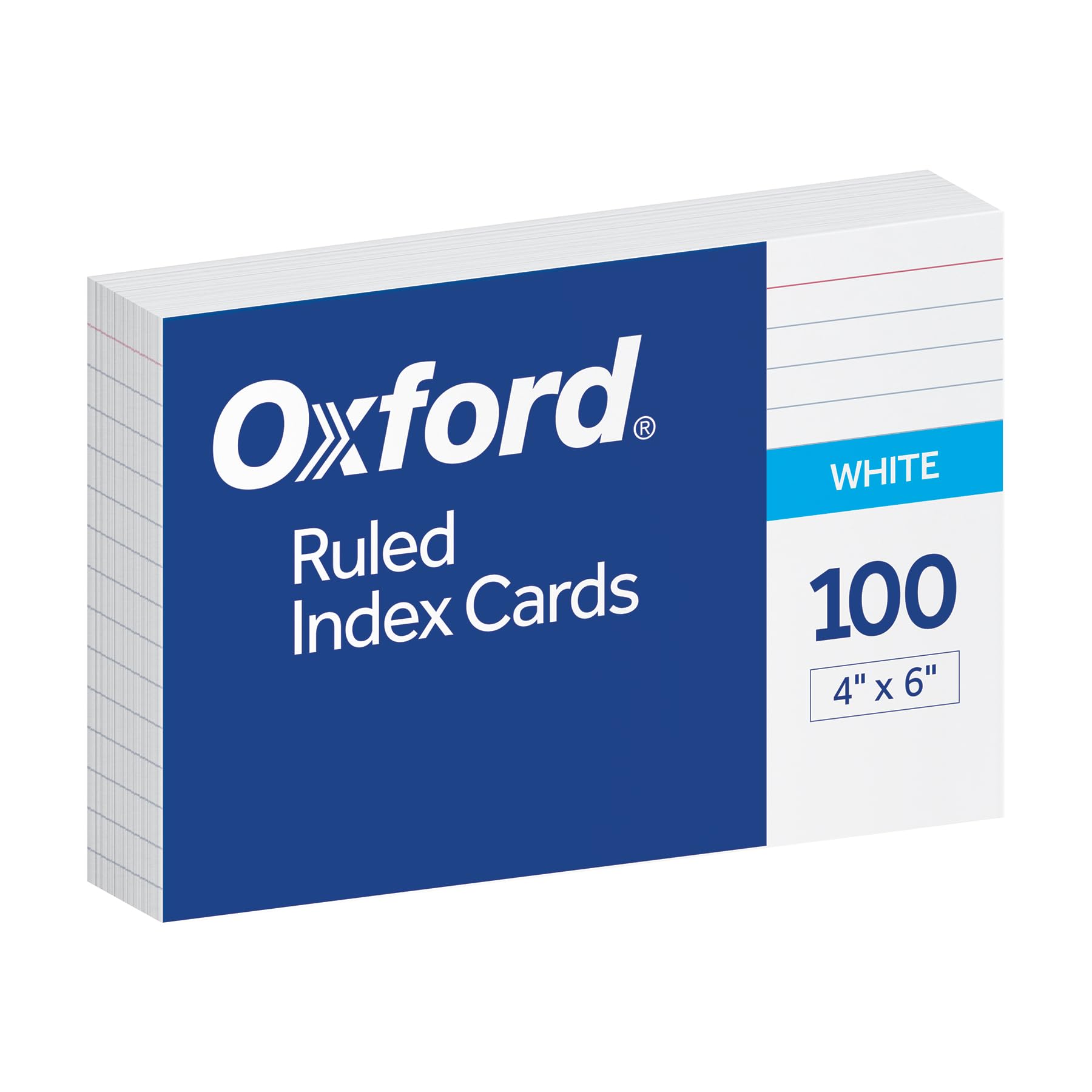 Oxford Ruled Index Cards, 4" x 6", White, 100 Per Pack (40159-SP)