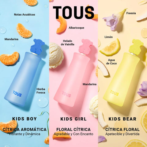 TOUS Eau de Toilette for Boys and Girls, Gentle on Children's Sensitive Skin and Ideal for Everyday Use, 3.4 Fl Oz Kids Boy