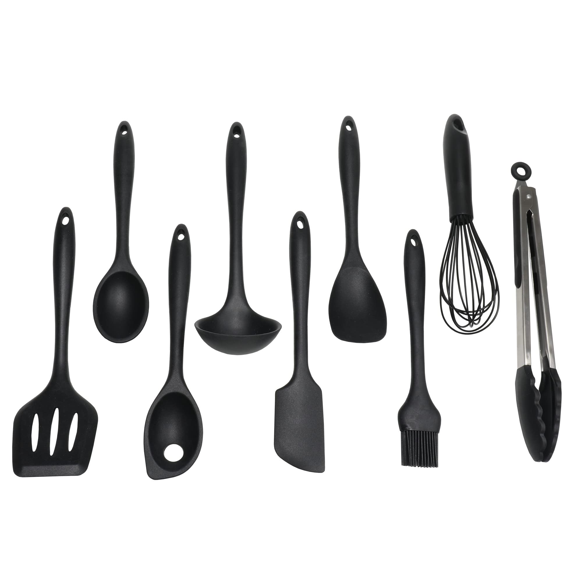 Chef Craft Premium Silicone Cooking Tongs, 12 inch, Black