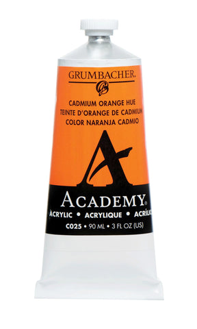 Grumbacher Academy Acrylic Paint, Gloss, 90ml/3 oz Metal Tube, Cadmium Orange Hue