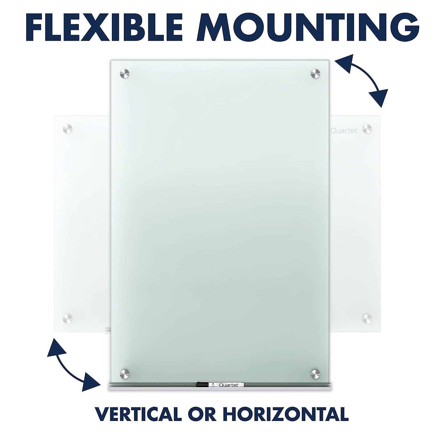 Quartet Whiteboard, Glass Dry Erase Board, Non-Magnetic, 8' x 4', Infinity Frameless Mounting, Includes Dry Erase Marker, Frosted White (G9648F)
