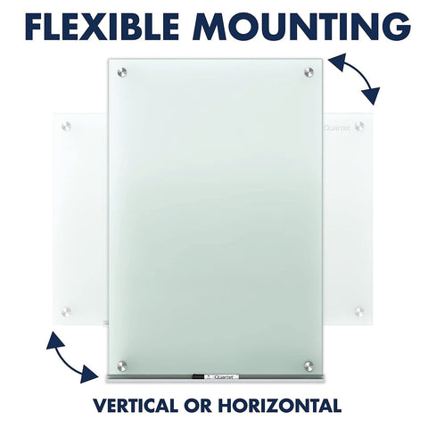 Quartet Whiteboard, Glass Dry Erase Board, Non-Magnetic, 8' x 4', Infinity Frameless Mounting, Includes Dry Erase Marker, Frosted White (G9648F)