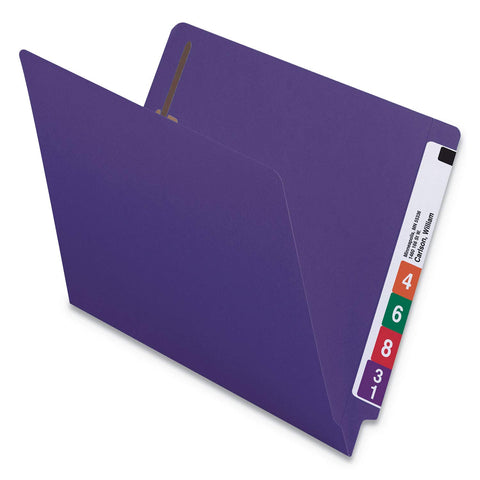Smead End Tab Fastener File Folder, Shelf-Master® Reinforced Straight-Cut Tab, 2 Fasteners, Letter Size, Purple, 50 per Box (25440)