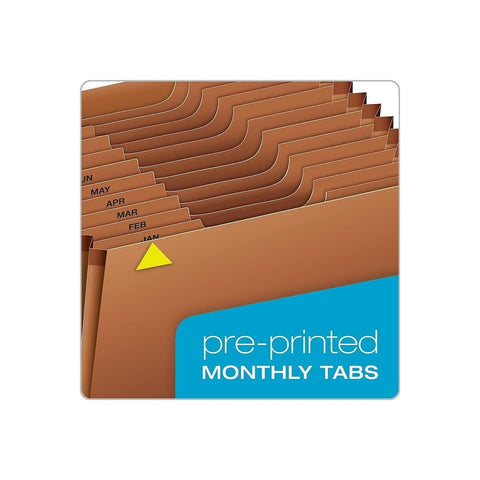 Globe Weis Globe-Weis/Pendaflex Heavy Duty 12-Pocket Expanding File, Monthly Index, Legal Size, Brown, (R219MHD)