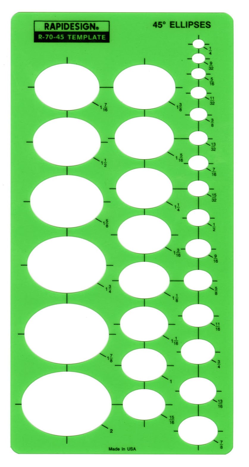 Rapidesign 45-Degree Ellipse Template, 1 Each (R70-45)