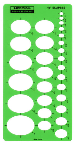 Rapidesign 45-Degree Ellipse Template, 1 Each (R70-45)