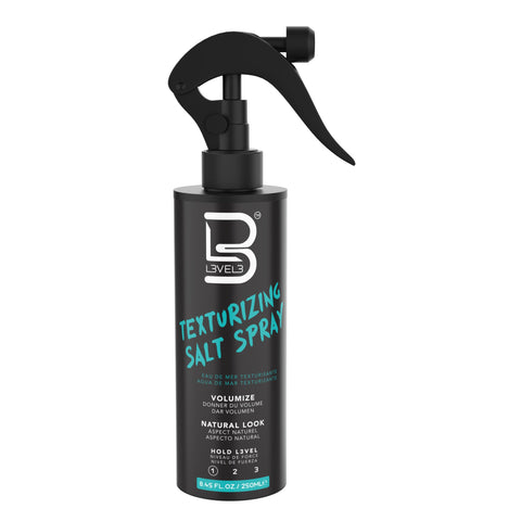L3 Level 3 Sea Salt Texturizing Spray - Creates Beachy Waves and Texture - Light Hold - Casual Hair Finish (8.45 Fl Oz)