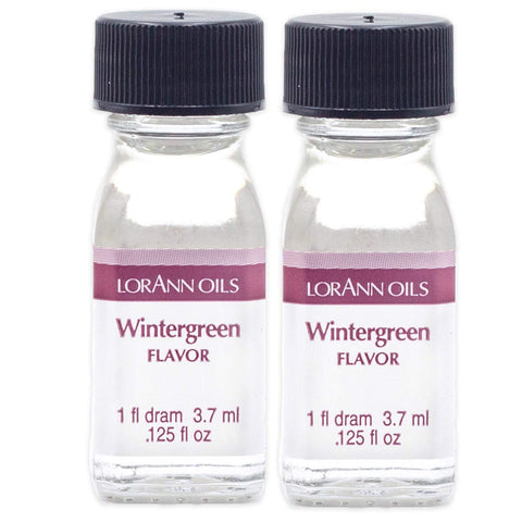LorAnn Oils Super Strength Flavoring - Used For Candy Making, Flavoring, Baking, Hard Candy, & Flavor Oils - Bold, Natural Flavors 4X Stronger Than Extracts - Wintergreen, Pack of 2, 0.125 fl oz