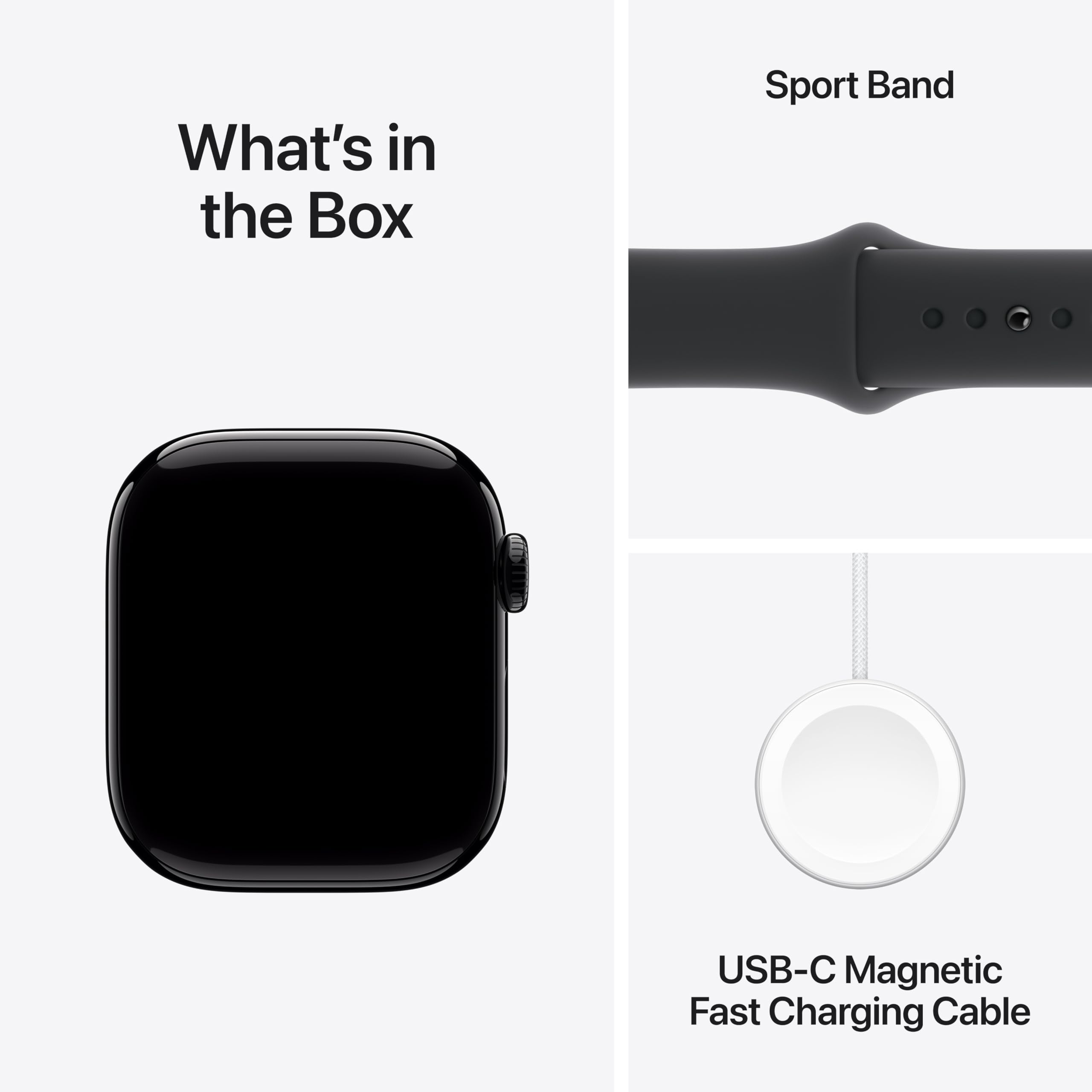 Apple Watch Series 10 [GPS 42mm case] Smartwatch with Jet Black Aluminum Case with Black Sport Band - S/M. Fitness Tracker, ECG App, Always-On Retina Display, Water Resistant
