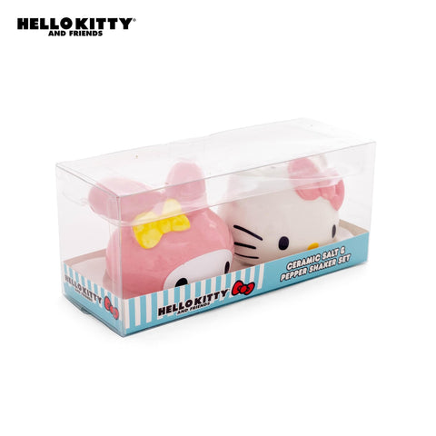 Silver Buffalo Sanrio Hello Kitty And My Melody 3D Sculpted Ceramic Salt and Pepper Shaker Set