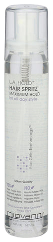 GIOVANNI L.A. Hold Hair Spritz - Maximum Hold Styling Spray, Lightweight, Lauryl & Laureth Sulfate Free - 5 oz