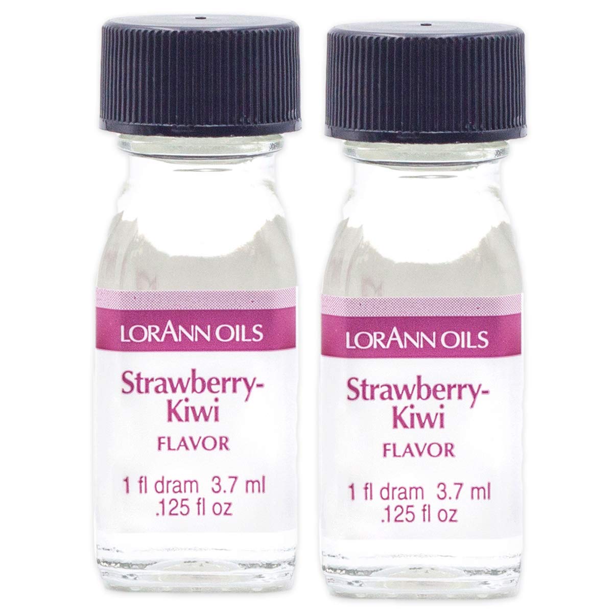 LorAnn Oils Super Strength Flavoring - Used For Candy Making, Flavoring, Baking, Hard Candy, & Flavor Oils - Bold, Natural Flavors 4X Stronger Than Extracts - Strawberry-Kiwi, Pack of 2, 0.125 fl oz