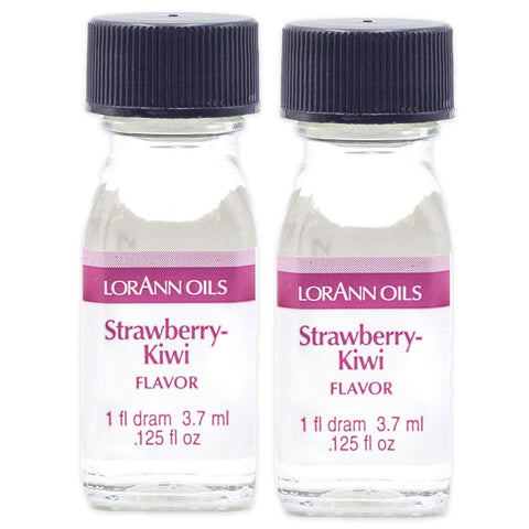 LorAnn Oils Super Strength Flavoring - Used For Candy Making, Flavoring, Baking, Hard Candy, & Flavor Oils - Bold, Natural Flavors 4X Stronger Than Extracts - Strawberry-Kiwi, Pack of 2, 0.125 fl oz