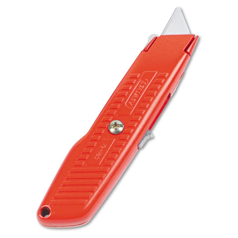 STANLEY Utility Knife, Interlock Safety, Self-Retracting, Round Point Blade (10-189C),Alloy Steel
