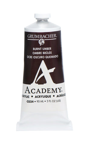 Grumbacher 90-ml Metal Tube Academy Acrylic Paint, Gloss, Burnt Umber