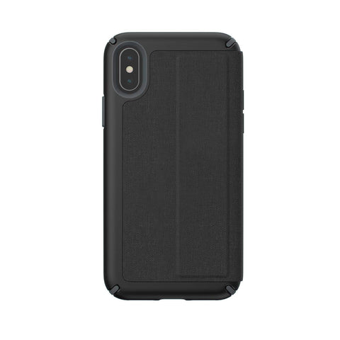 Speck Products Presidio Folio iPhone Xs/iPhone X Case, Heathered Black/Black/Slate Grey
