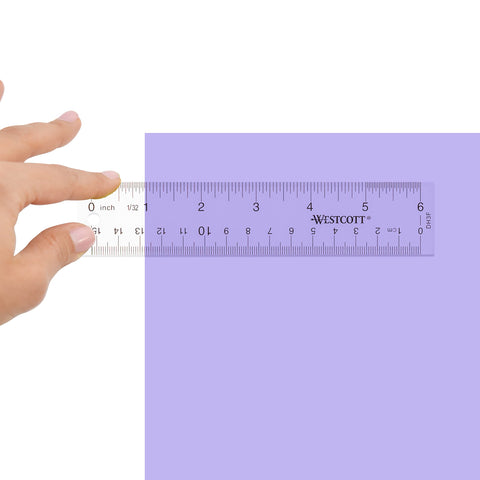 Westcott 10561 Acrylic Clear Ruler, 6 in