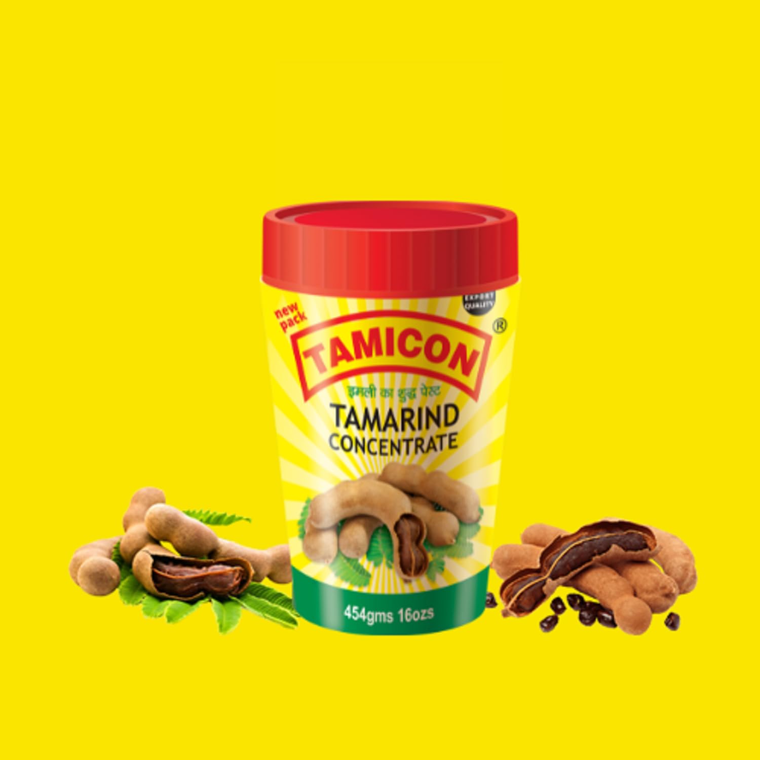 Tamicon Tamarind Concentrate | Sweet & Sour Tamarind Paste | Authentic South Indian Style Flavor | Perfect for Curries, Sauces, Dips & Soups | 16.01 Oz (454gm)