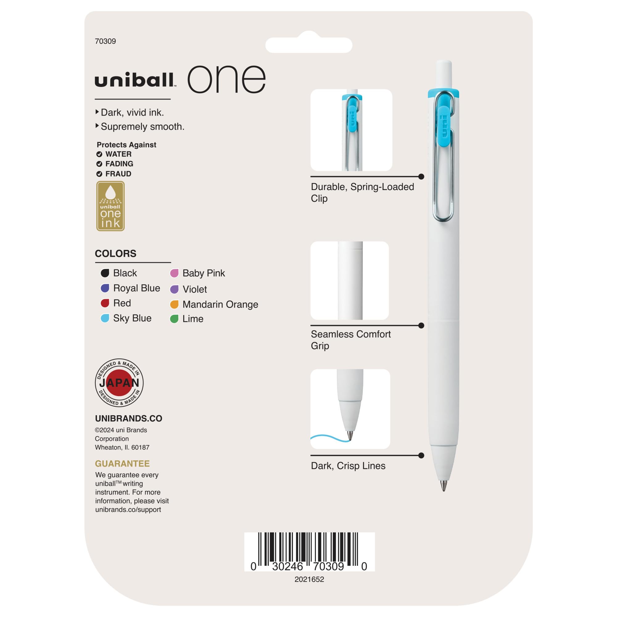 uniball one Retractable Gel Pens, Medium Point (0.7mm), Assorted Ink, 8 Pack