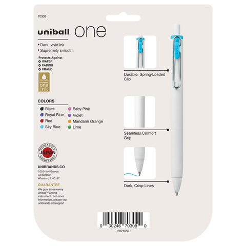 uniball one Retractable Gel Pens, Medium Point (0.7mm), Assorted Ink, 8 Pack