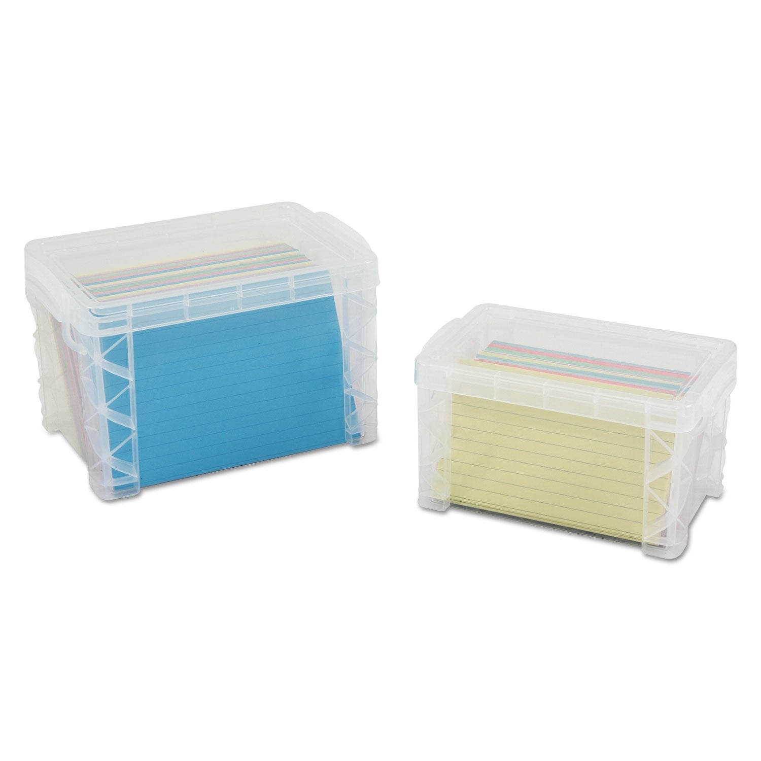 Advantus 40305 Super Stacker Storage Boxes, Hold 500 4 x 6 Cards, Plastic, Clear