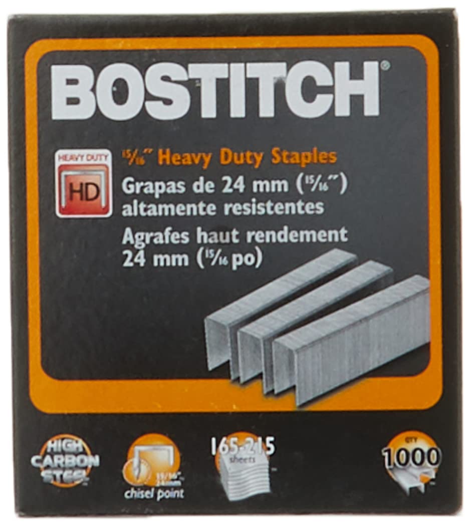 Bostitch Heavy Duty Staples, 165-215 Sheets, 15/16 Inch (24mm) Leg, 1,000 Per Box (SB3515/16HC-1M)